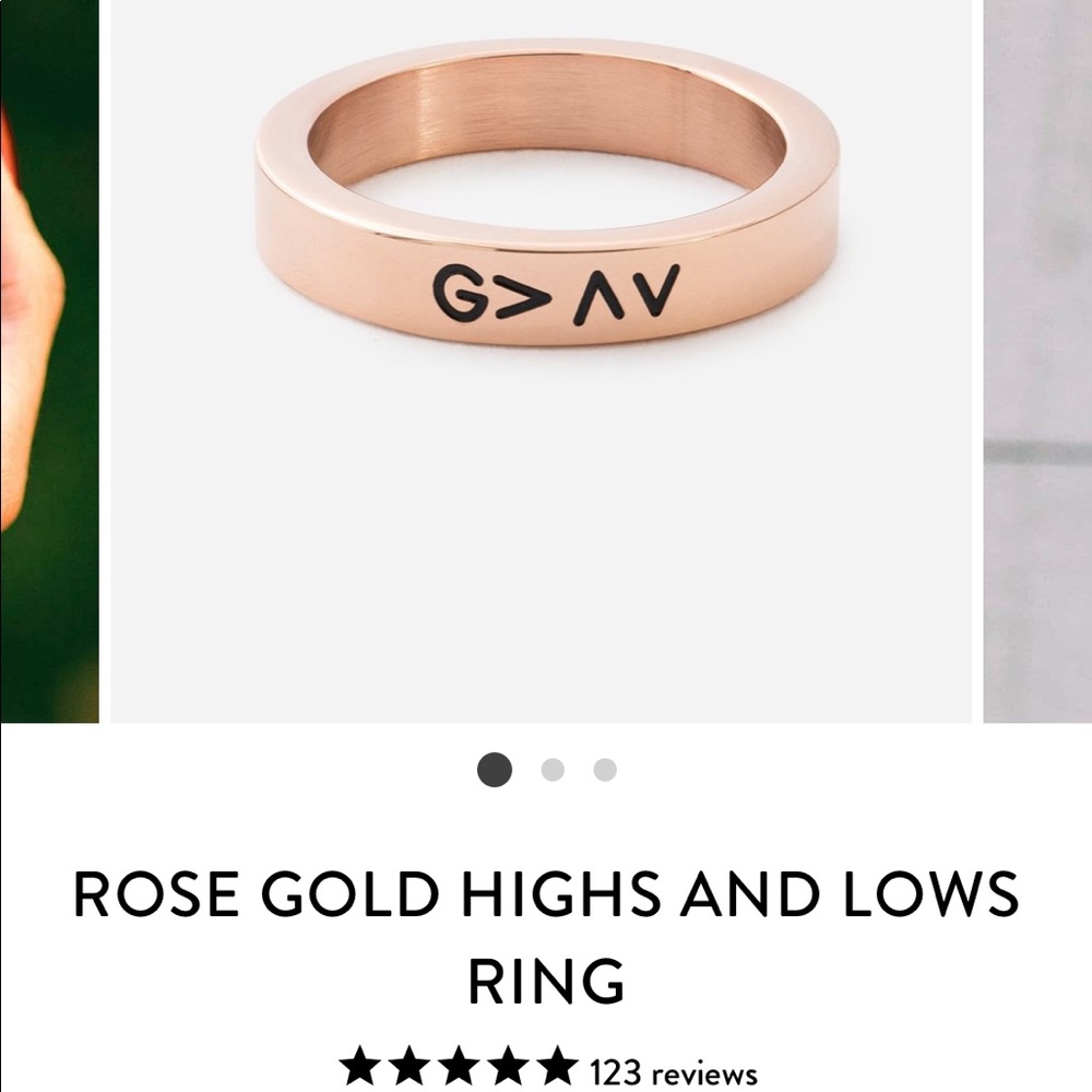 NEW Size 7 unisex rose gold God is Greater Ring